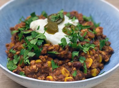 Chili sin Carne mit Tempeh (vegan)