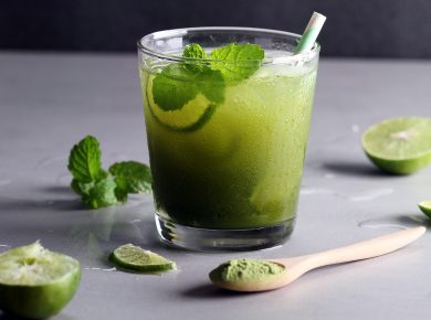 Grüner Eistee mit Matcha