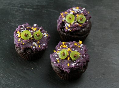 Halloween Monster Cupcakes (HCLF & vegan)