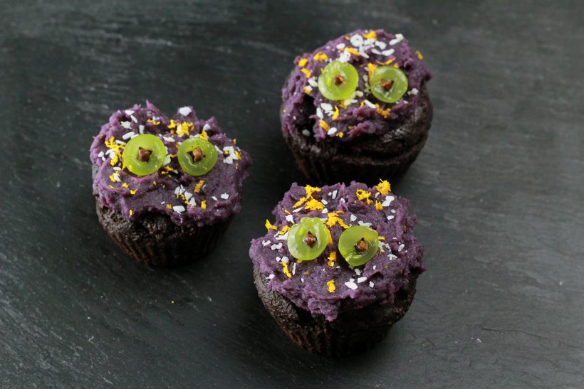 Halloween Monster Cupcakes (HCLF & vegan)