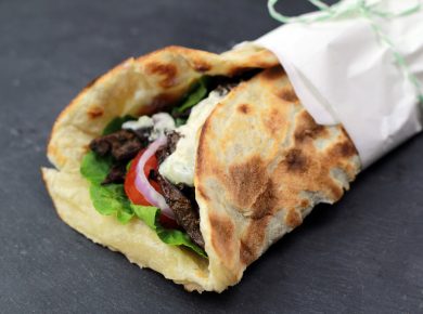 Pilz Gyros Wraps (HCLF & vegan)