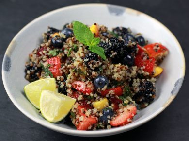 Quinoa Fruchtsalat (HCLF & vegan)